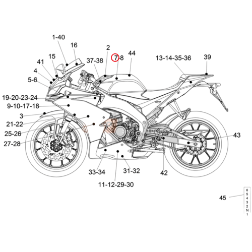 B045796 | DEC.  SX SERBATOIO BENZINA | PIAGGIO RICAMBI ORIGINALI