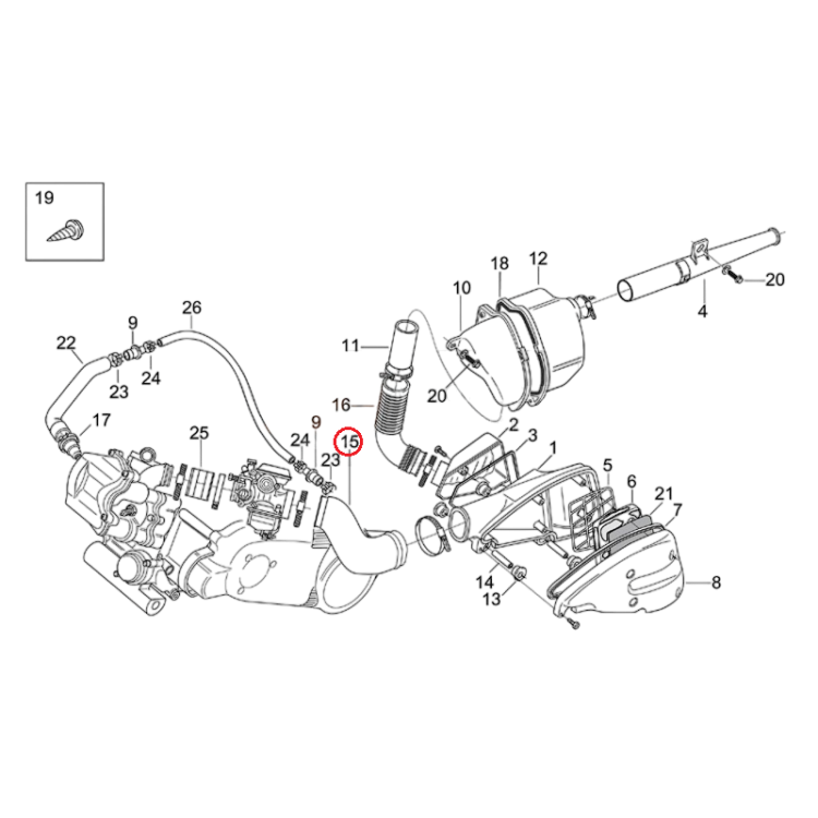 AP8144202 | MANICOTTO CARBURATORE CASSA F. | PIAGGIO RICAMBI ORIGINALI