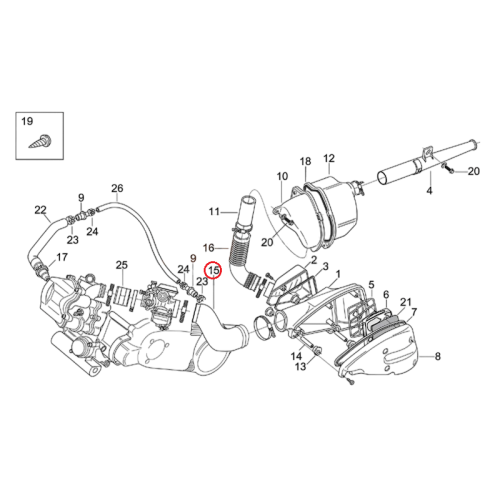 AP8144202 | MANICOTTO CARBURATORE CASSA F. | PIAGGIO RICAMBI ORIGINALI