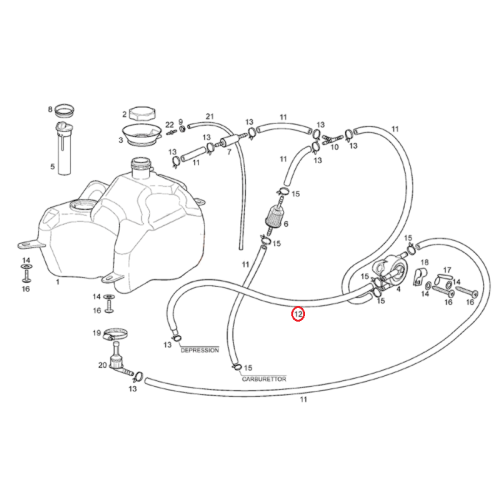 AP8134815 | TUBO DEPRESSIONE PREFORMATO | PIAGGIO RICAMBI ORIGINALI