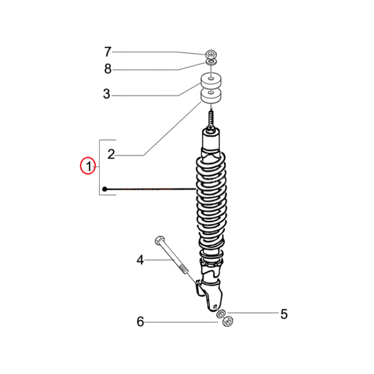 668002 | AMMORTIZZATORE POST. COMPL. | PIAGGIO RICAMBI ORIGINALI