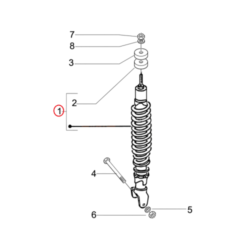668002 | AMMORTIZZATORE POST. COMPL. | PIAGGIO RICAMBI ORIGINALI