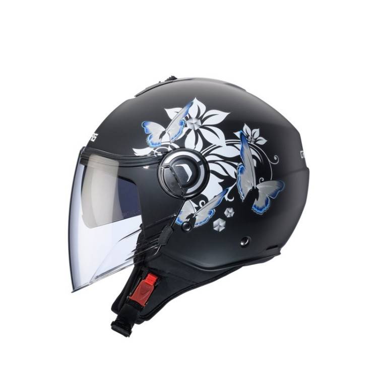 CASCO JET RIVIERA V4X MIA NERO OPACO/BIANCO/GRIGIO/AZZURRO| CABERG