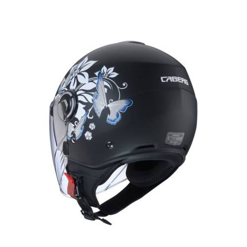 CASCO JET RIVIERA V4X MIA NERO OPACO/BIANCO/GRIGIO/AZZURRO| CABERG