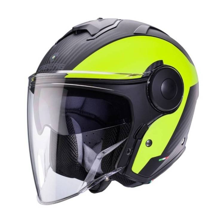 CASCO JET SOHO MILANO MATT BLACK  YELLOW FLUO | CABERG