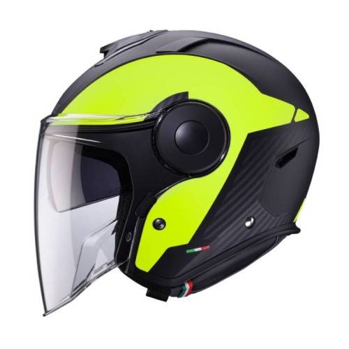 CASCO JET SOHO MILANO MATT BLACK  YELLOW FLUO | CABERG