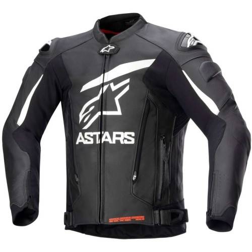 GP PLUS V4 PELLE GIACCA BLACK WHITE | ALPINESTARS