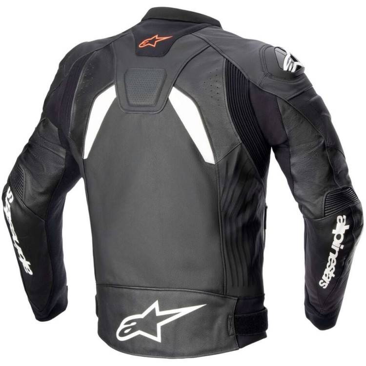 GP PLUS V4 PELLE GIACCA BLACK WHITE | ALPINESTARS