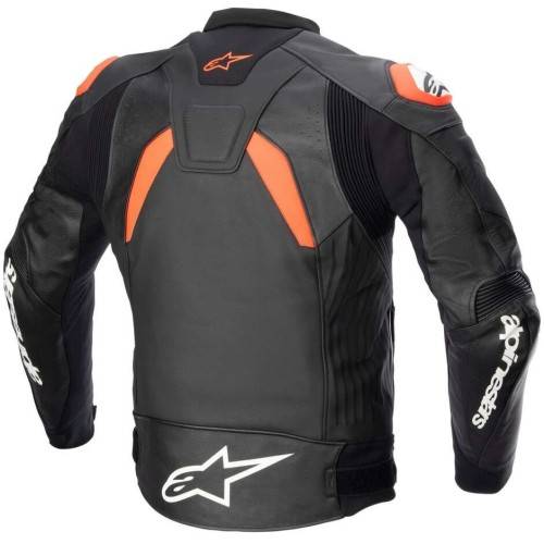 GP PLUS V4 PELLE GIACCA BLACK RED FLUO WHITE | ALPINESTARS