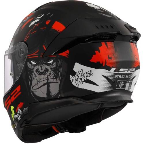 CASCO INTEGRALE LS2 FF808 STREAM II ANGRY MONKEY M.BLACK RED-06