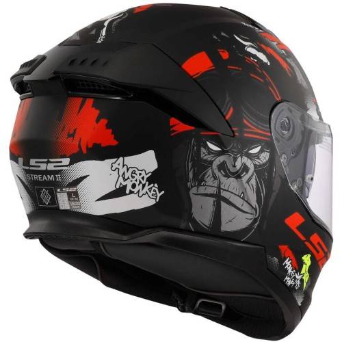 CASCO INTEGRALE LS2 FF808 STREAM II ANGRY MONKEY M.BLACK RED-06
