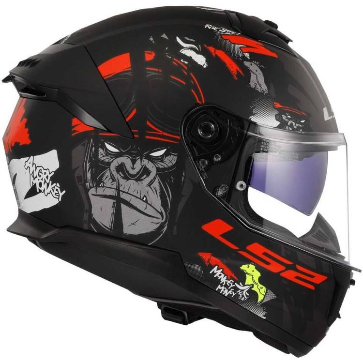CASCO INTEGRALE LS2 FF808 STREAM II ANGRY MONKEY M.BLACK RED-06