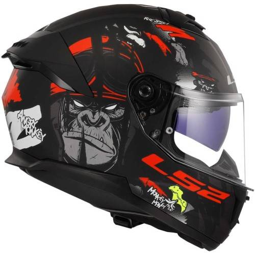 CASCO INTEGRALE LS2 FF808 STREAM II ANGRY MONKEY M.BLACK RED-06