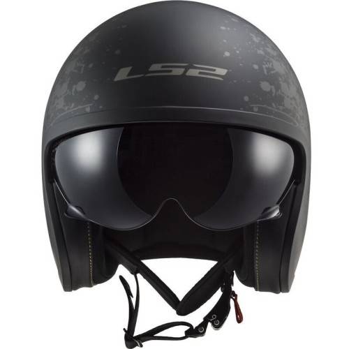 CASCO JET LS2 OF599 SPITFIRE II MATT BLACK FLAG-06