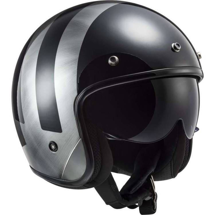 CASCO JET LS2 OF601 BOB II LINES BLACK JEANS-06