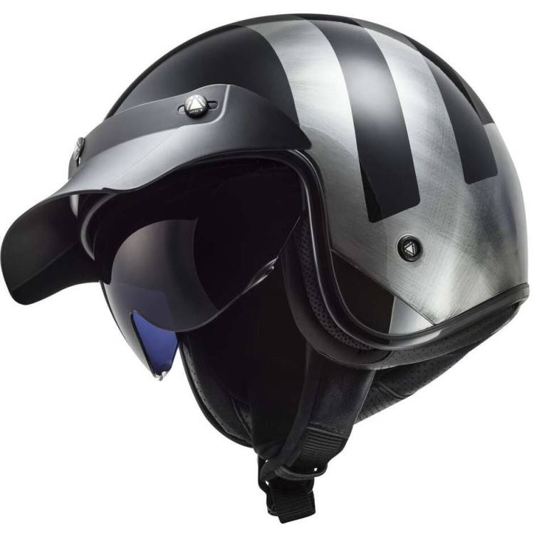 CASCO JET LS2 OF601 BOB II LINES BLACK JEANS-06