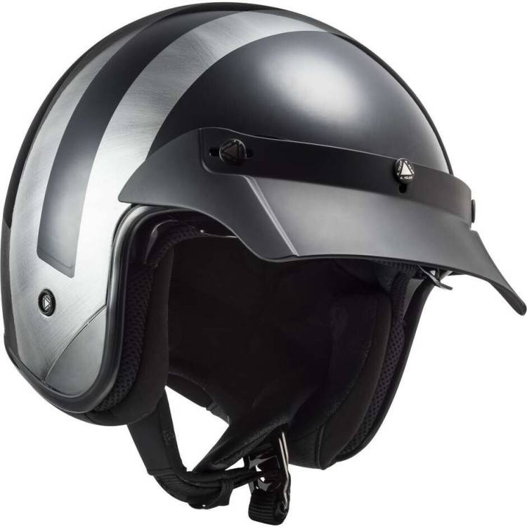 CASCO JET LS2 OF601 BOB II LINES BLACK JEANS-06