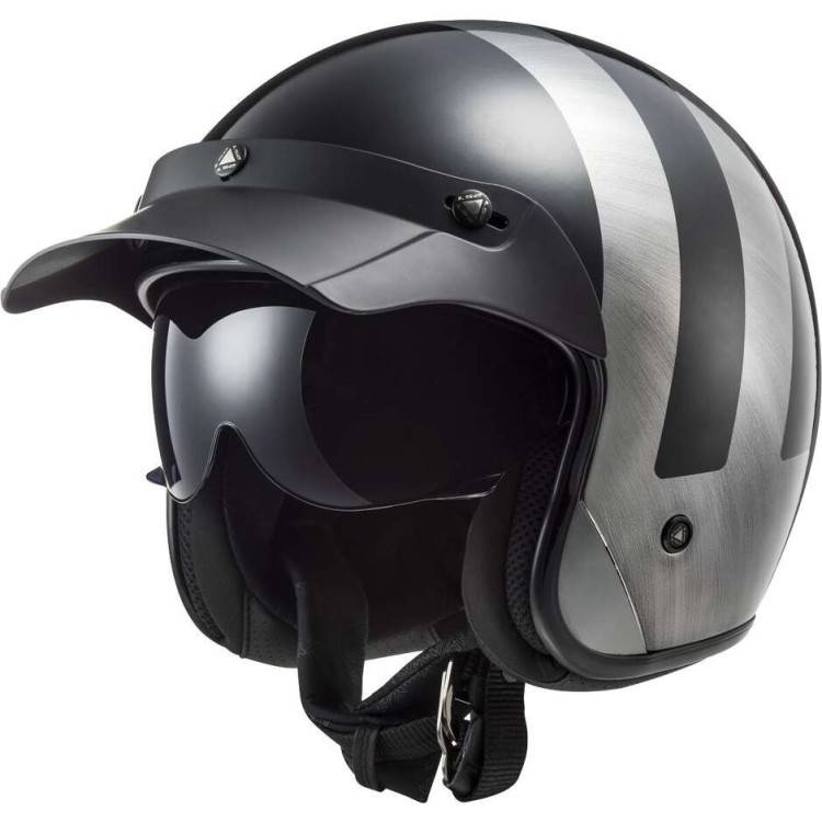 CASCO JET LS2 OF601 BOB II LINES BLACK JEANS-06
