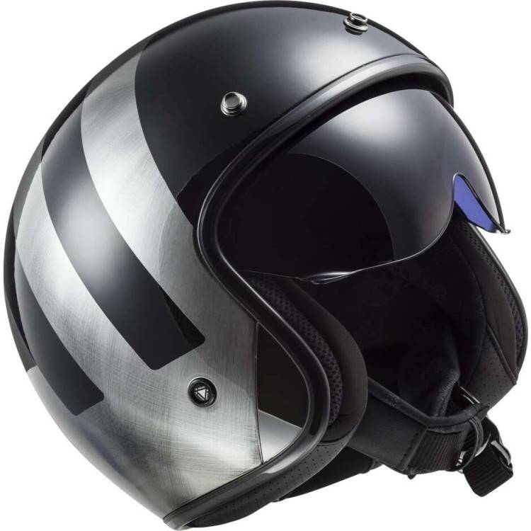 CASCO JET LS2 OF601 BOB II LINES BLACK JEANS-06