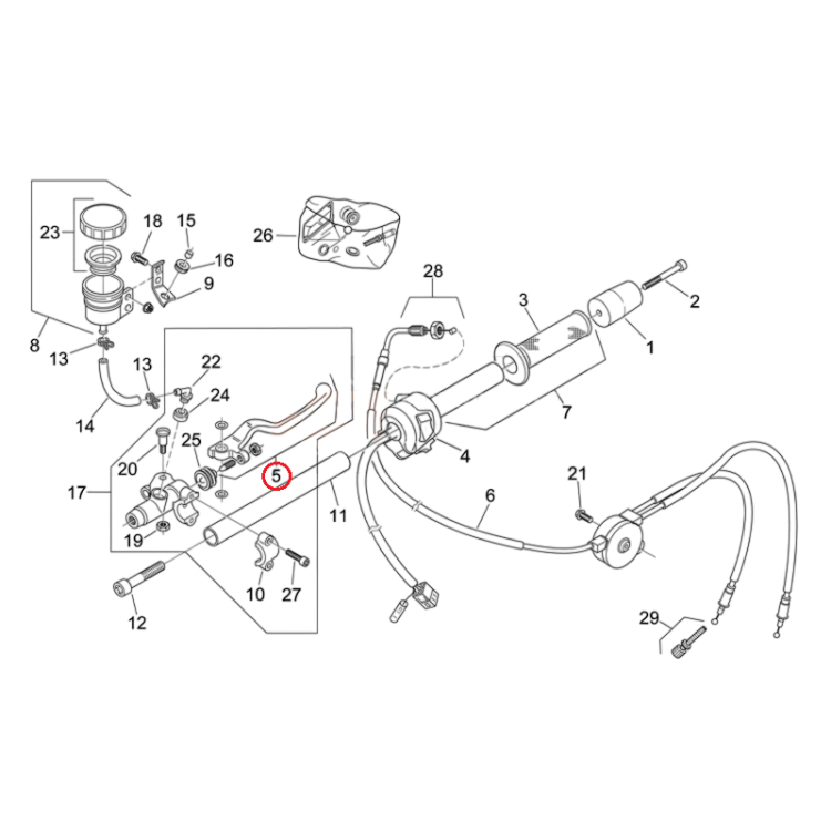 AP8118460 | LEVA FRENO ANT.NUDA | PIAGGIO RICAMBI ORIGINALI