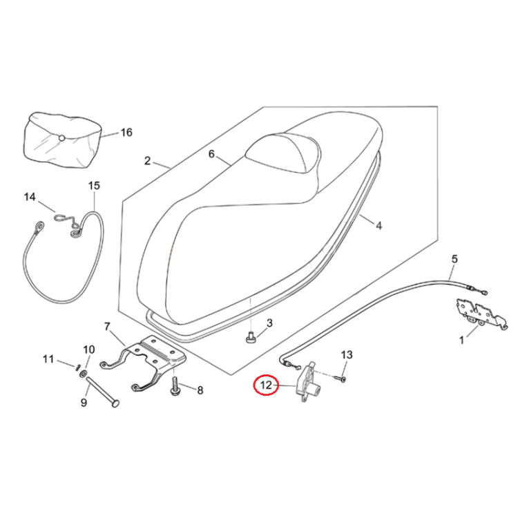 AP8104611 | SERRATURA SELLA | PIAGGIO RICAMBI ORIGINALI