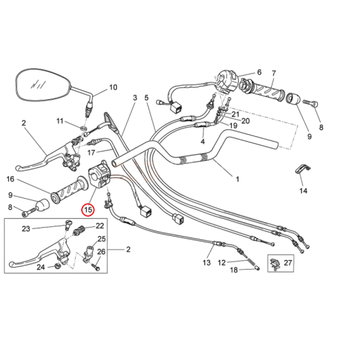 883075 | DISPOSITIVO SX | PIAGGIO RICAMBI ORIGINALI