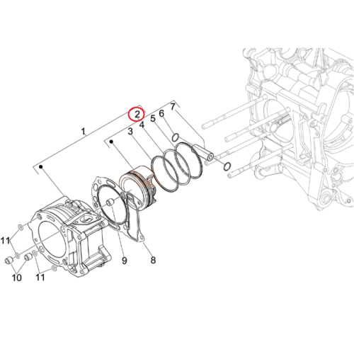 8764580001 | GR.PIST.SPIN.SEGM.ANELLI (SEL.M) | PIAGGIO RICAMBI ORIGINALI