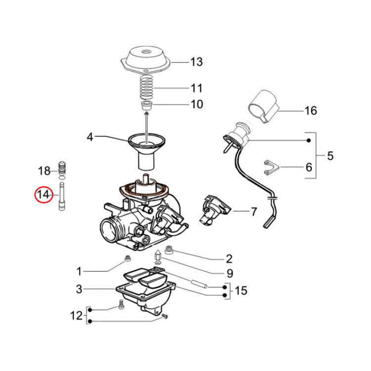 871854 | ASTA POMPA CARBURATORE | PIAGGIO RICAMBI ORIGINALI