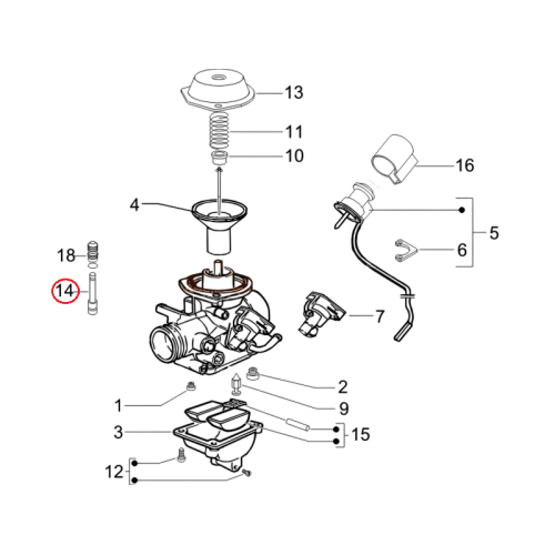 871854 | ASTA POMPA CARBURATORE | PIAGGIO RICAMBI ORIGINALI