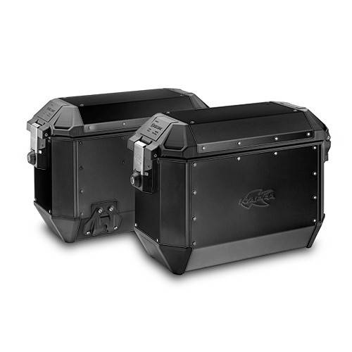 COPPIA VALIGIE LAT. ALLUMINIO BLACK K'MI KMS36BPACK2 | KAPPA