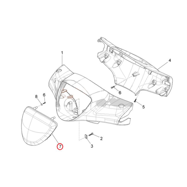 673858 | COPERTURA SEDE FARO | PIAGGIO RICAMBI ORIGINALI