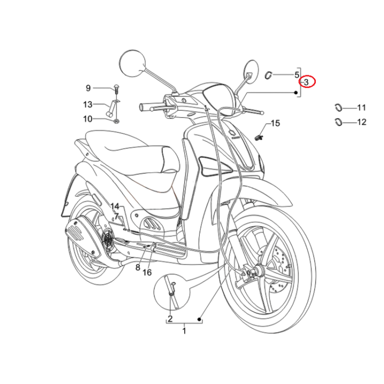 666789 | TRASMIS. COMPL. COM. FRENO POST. | PIAGGIO RICAMBI ORIGINALI