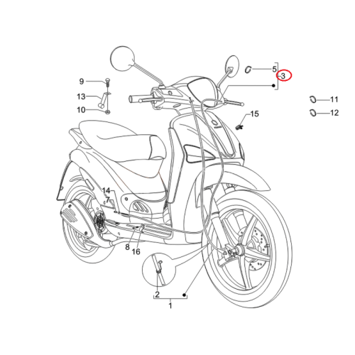 666789 | TRASMIS. COMPL. COM. FRENO POST. | PIAGGIO RICAMBI ORIGINALI