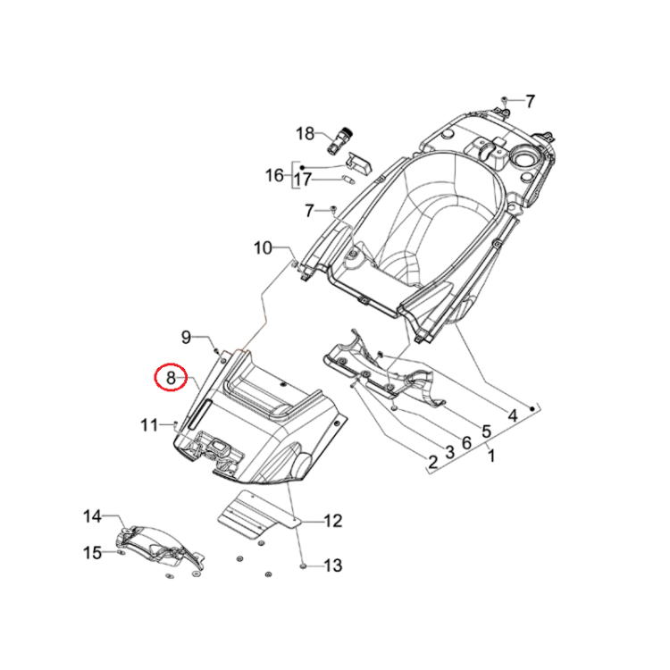 654964 | COPERCHIO ACCESSO MOTORE COMPLETO | PIAGGIO RICAMBI ORIGINALI