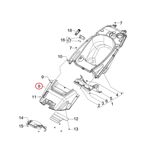 654964 | COPERCHIO ACCESSO MOTORE COMPLETO | PIAGGIO RICAMBI ORIGINALI