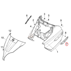 653801000C | MODANATURA ANTER. SX. | PIAGGIO RICAMBI ORIGINALI