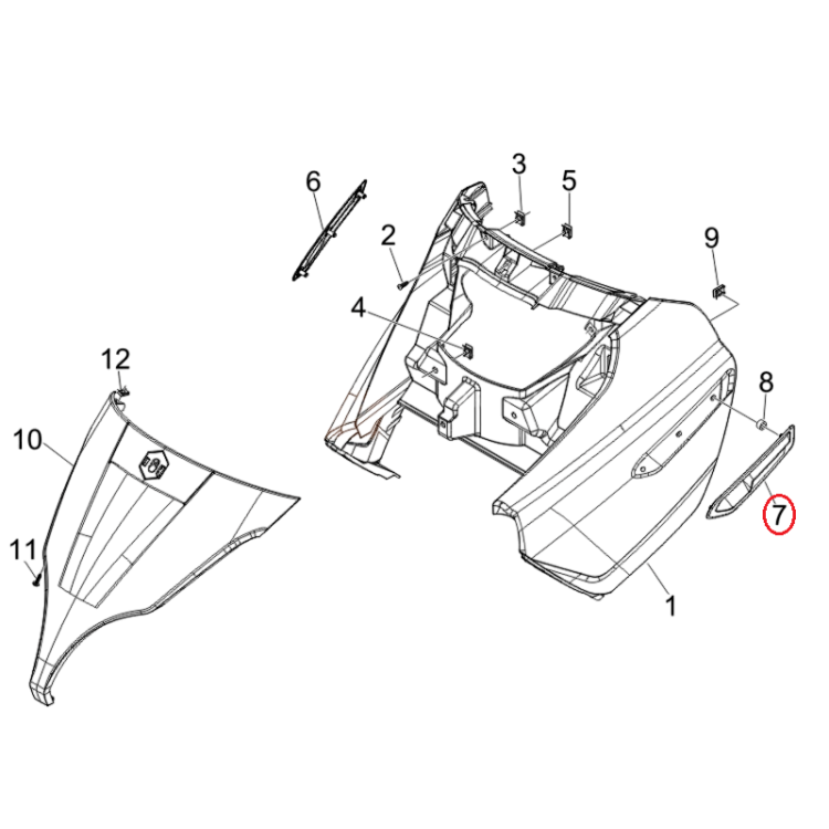 653801000C | MODANATURA ANTER. SX. | PIAGGIO RICAMBI ORIGINALI