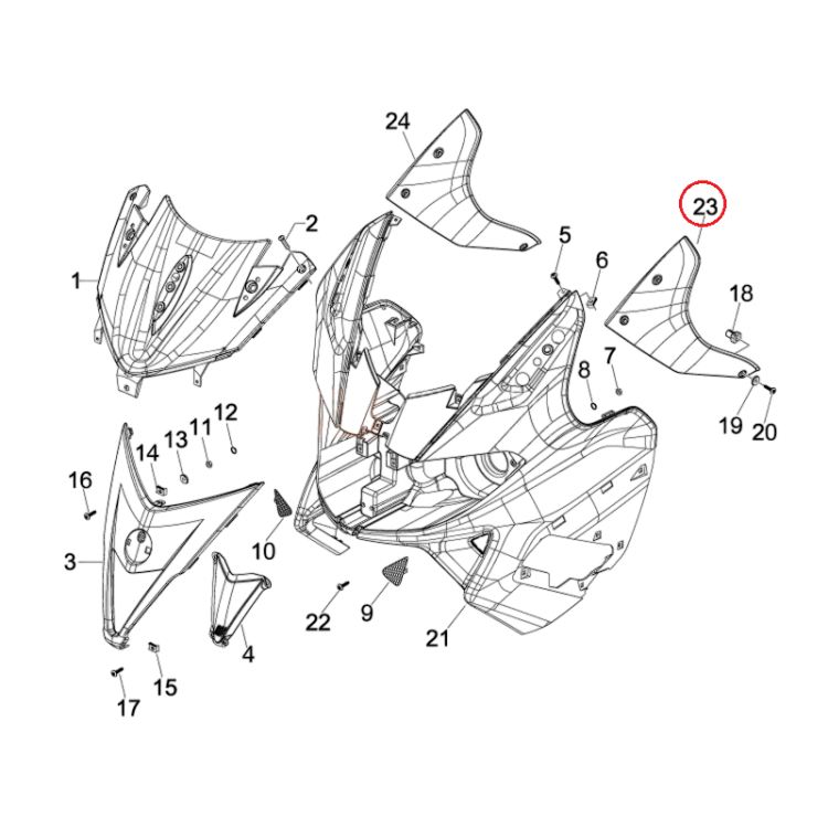 65284900BR | COPERTURA PARAMANI DX | PIAGGIO RICAMBI ORIGINALI