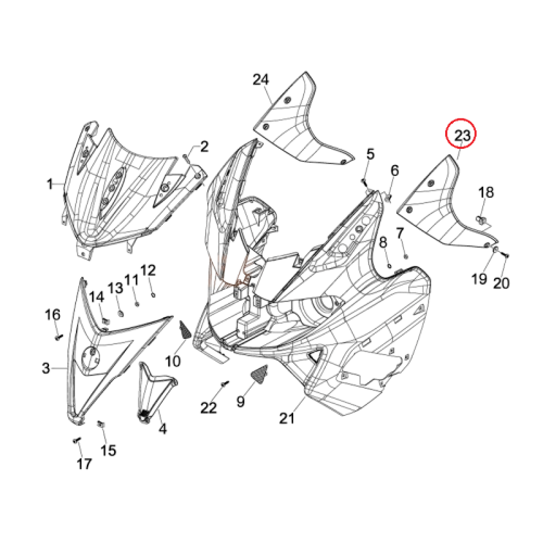 65284900BR | COPERTURA PARAMANI DX | PIAGGIO RICAMBI ORIGINALI