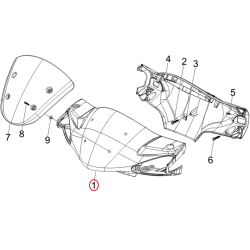 65283500R7 | COPERTURA ANTERIORE MANUBRIO | PIAGGIO RICAMBI ORIGINALI