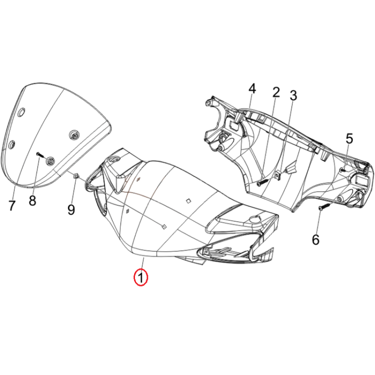 65283500R7 | COPERTURA ANTERIORE MANUBRIO | PIAGGIO RICAMBI ORIGINALI