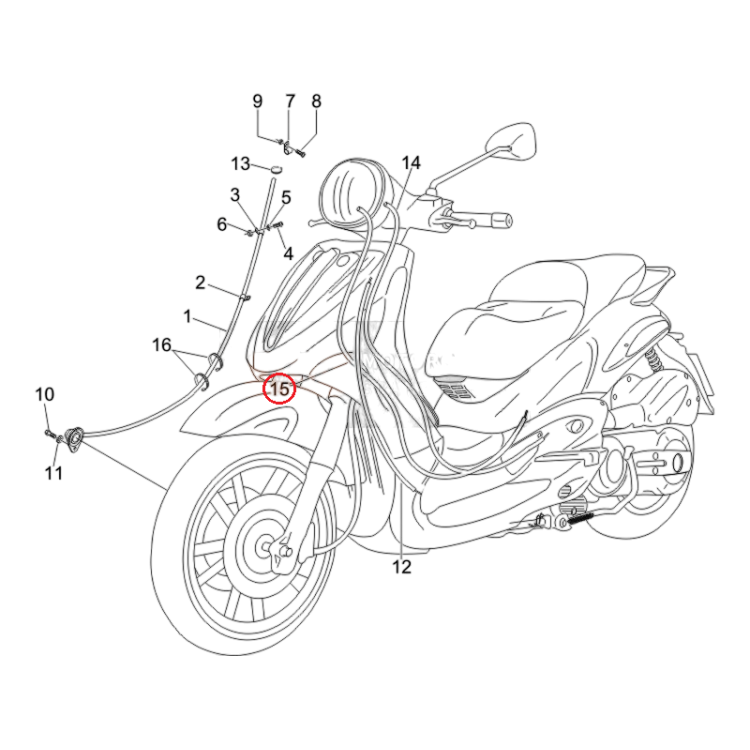 649186 | TRASMIS.COM.CHIUSURA GAS COMPL. | PIAGGIO RICAMBI ORIGINALI