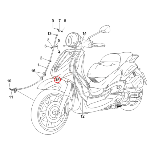 649186 | TRASMIS.COM.CHIUSURA GAS COMPL. | PIAGGIO RICAMBI ORIGINALI