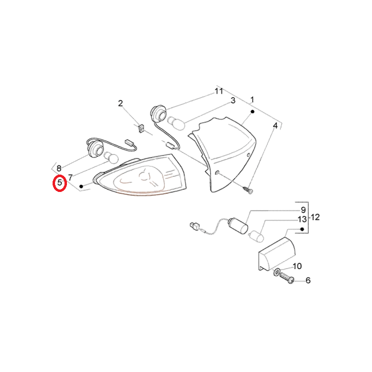 638621 | INDICATORE DIREZ.POST.SX | PIAGGIO RICAMBI ORIGINALI
