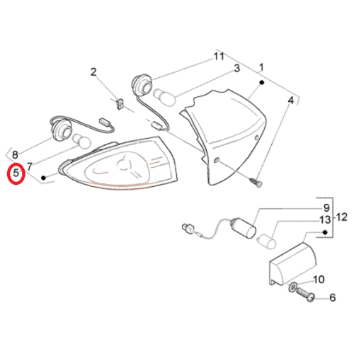 638621 | INDICATORE DIREZ.POST.SX | PIAGGIO RICAMBI ORIGINALI