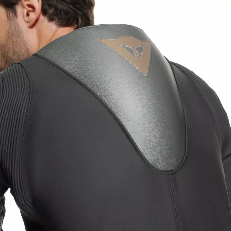 TUTA LAGUNA SECA 5 1PC LEATHER SUIT SPECIAL EDITION BLACK GREY GOLD | DAINESE