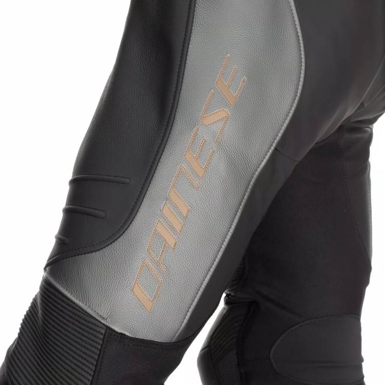 TUTA LAGUNA SECA 5 1PC LEATHER SUIT SPECIAL EDITION BLACK GREY GOLD | DAINESE