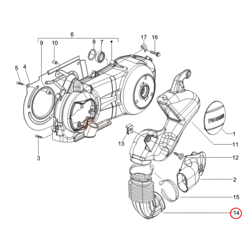 621251 | SOFFIETTO RAFFRED.CINGHIA | PIAGGIO RICAMBI ORIGINALI