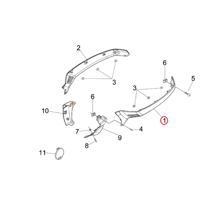 57739300F2 | PROTEZIONE LAT.SX | PIAGGIO RICAMBI ORIGINALI