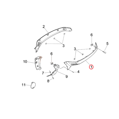 57739300F2 | PROTEZIONE LAT.SX | PIAGGIO RICAMBI ORIGINALI